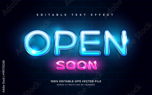 Neon light editable text effect template