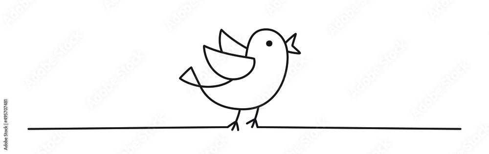 Doodle Easter chick line art banner, black scribble style hand drawn with thin line, divider shape. Isolated on white background. Vector illustration Doodle Easter chick line art banner, black scribble style hand drawn with thin line, divider shape. Isolated on white background. Vector illustration