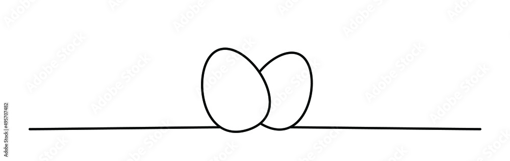 Doodle Easter Eggs line art banner in black scribble style hand drawn with thin line, divider shape. Isolated on white background. Vector illustration Doodle Easter Eggs line art banner in black scribble style hand drawn with thin line, divider shape. Isolated on white background. Vector illustration