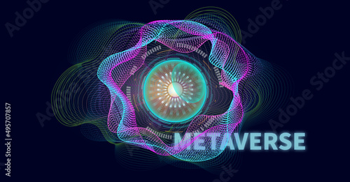 Digital Information Wave for Metaverse concept. Vector of abstracrt background