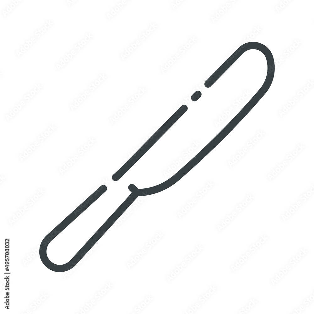 Knife vector line icon isolated on white transparent background Knife vector line icon isolated on white transparent background