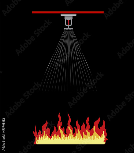 fire sprinkler, safety, vector design icon