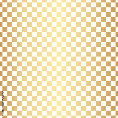 White and gold checkered pattern background, gold wallpaper.