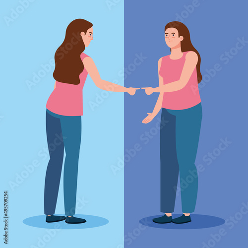 young woman feeling fat