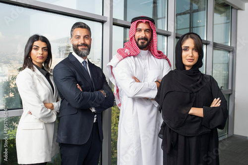 Multiethnic corporate business team in the office - Office workers, entrepreneurs, and company employees at work in a multinational company