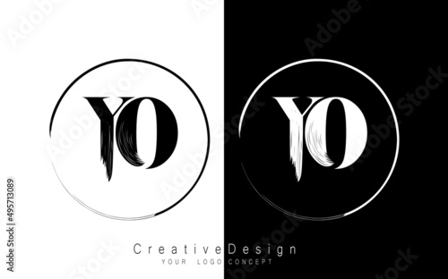 YO letter logo design template vector