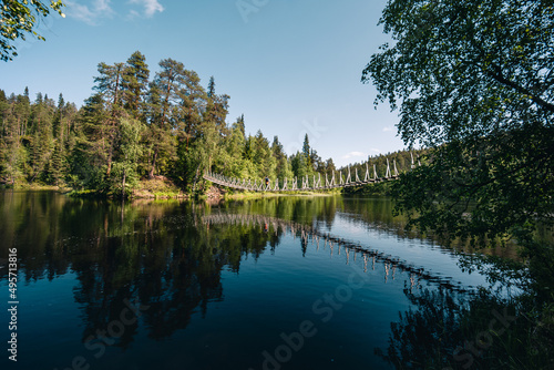 Beautiful summer landscape in Oulanka National Park. Finland. photo