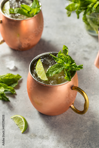 Canvas Print Boozy Refreshing Irish Mule Cocktail