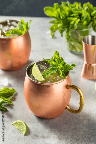 Canvas Print Boozy Refreshing Irish Mule Cocktail