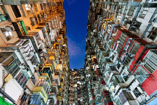 Photography Low angle view of crowded residential building