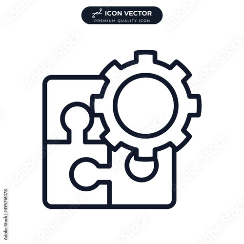 puzzle solution icon symbol template for graphic and web design collection logo vector illustration