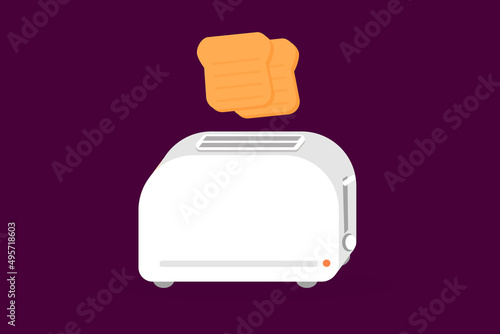 beautiful toaster with tosts kitchen appliances for cooking