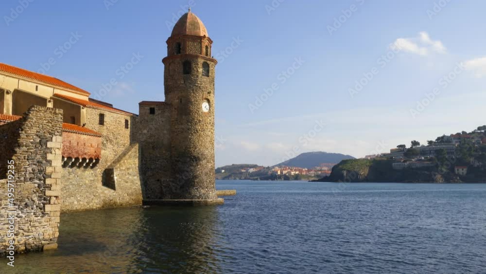 Collioure Church of Our Lady of the Angels near the water in the south of France Collioure Church of Our Lady of the Angels near the water in the south of France
