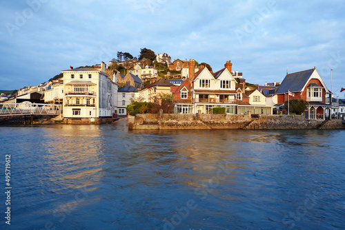 Shoreline of the small district of Kingswear in the town of Dartmouth on the River Dart in South Devon, UK