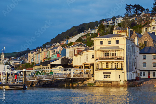 Shoreline of the small district of Kingswear in the town of Dartmouth on the River Dart in South Devon, UK