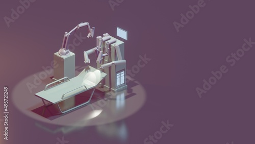 3d render of brain surgery machine