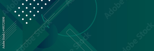 Modern green abstract background banner. modern Geometric block green abstract banner design background