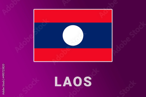 Free Download Laos  flag. LA national banner. Laos  patriotism symbol and name. - GFXLoad