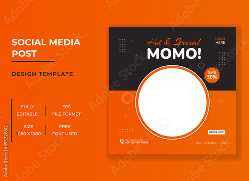 Food social media promotion and banner post design