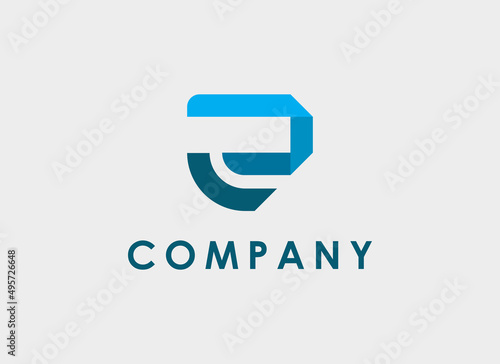 Free Download Initial Letter E and R Linked Logo. Blue Geometric  Shape Origami Style isolated on Grey Background. Usable for Business and Branding Logos. Flat Vector Logo Design Template Element. - GFXLoad