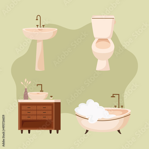 bathroom interior objects