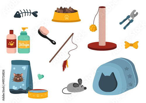 Cartoon care set for cats