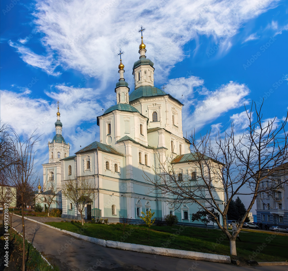 Scenic view of Church of the Resurrection in Sumy, Ukraine against picturesque sky