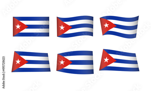Cuba Flag Waving Flags Set Cuban Wavy National Symbol Banner Icon Vector Stickers Caribbean South Central America Wave Country City State Culture Nation Republic Kingdom Every All Flag Havana 3D