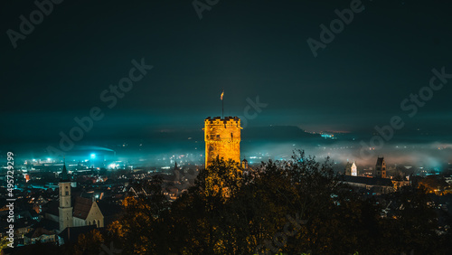 Vászonkép View of Ravensburg at night. Germany.