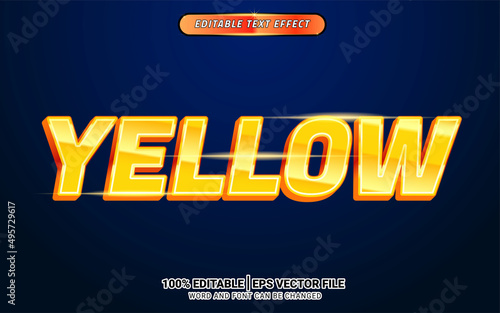 yellow glow shiny 3d editable text effect template vector design headline title element artwork