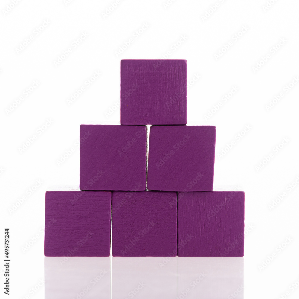 Pyramid of blocks on white background Pyramid of blocks on white background