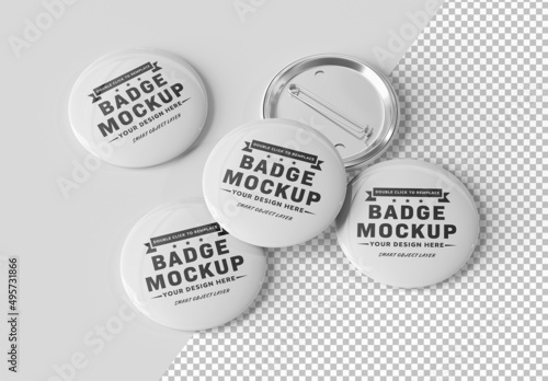 Badge Pin Button Mockup Isolated on White