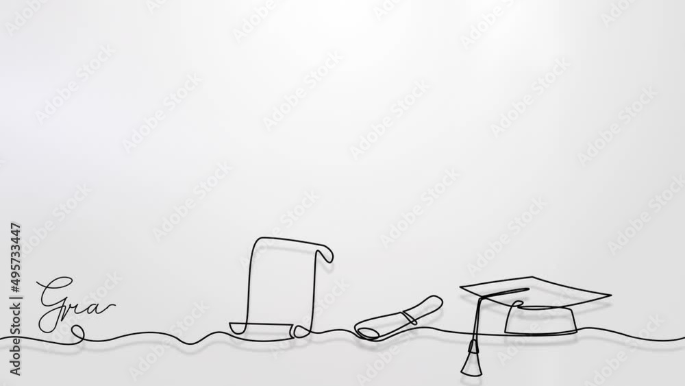 graduate video animation background with continuous line drawing simply clean and elegant graduate video animation background with continuous line drawing simply clean and elegant