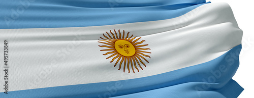 drapeau Argentin sur fond blanc - rendu 3D photo