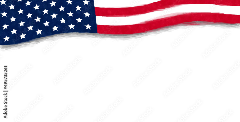 Obraz premium USA patriotic background. Digital watercolor painting illustration.