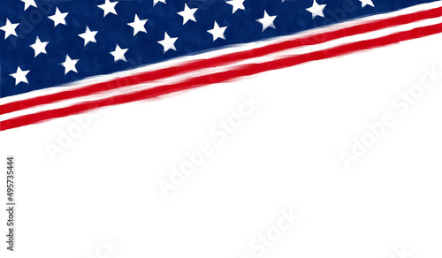 USA patriotic background. Digital watercolor painting illustration.