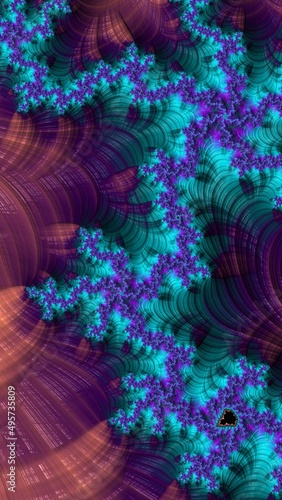 Fractal Graphical Abstract Art Background Texture,Colorful Geometrical Artwork Poster,Modern Conceptual Print,3D Rendering