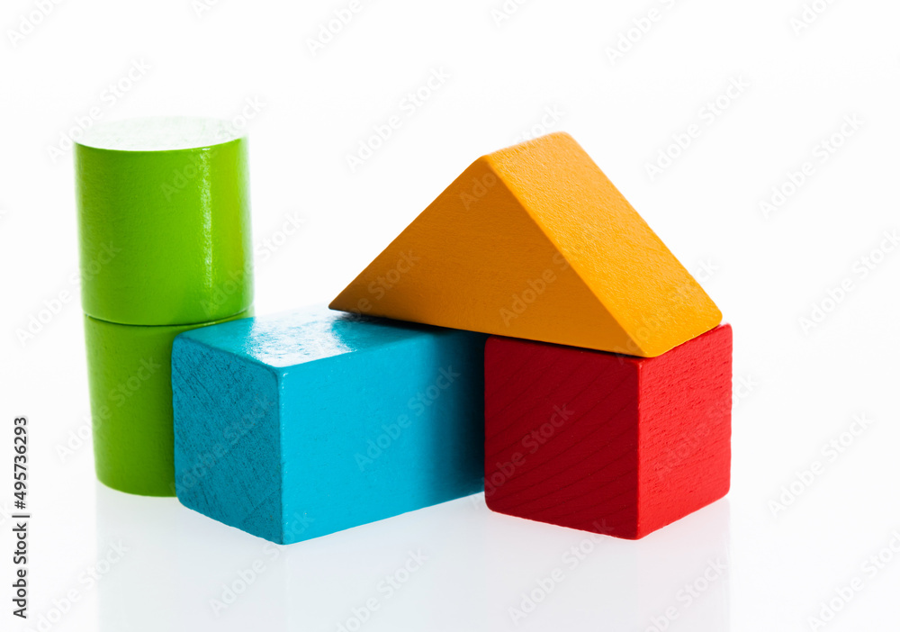 Fototapeta premium House made from wooden blocks
