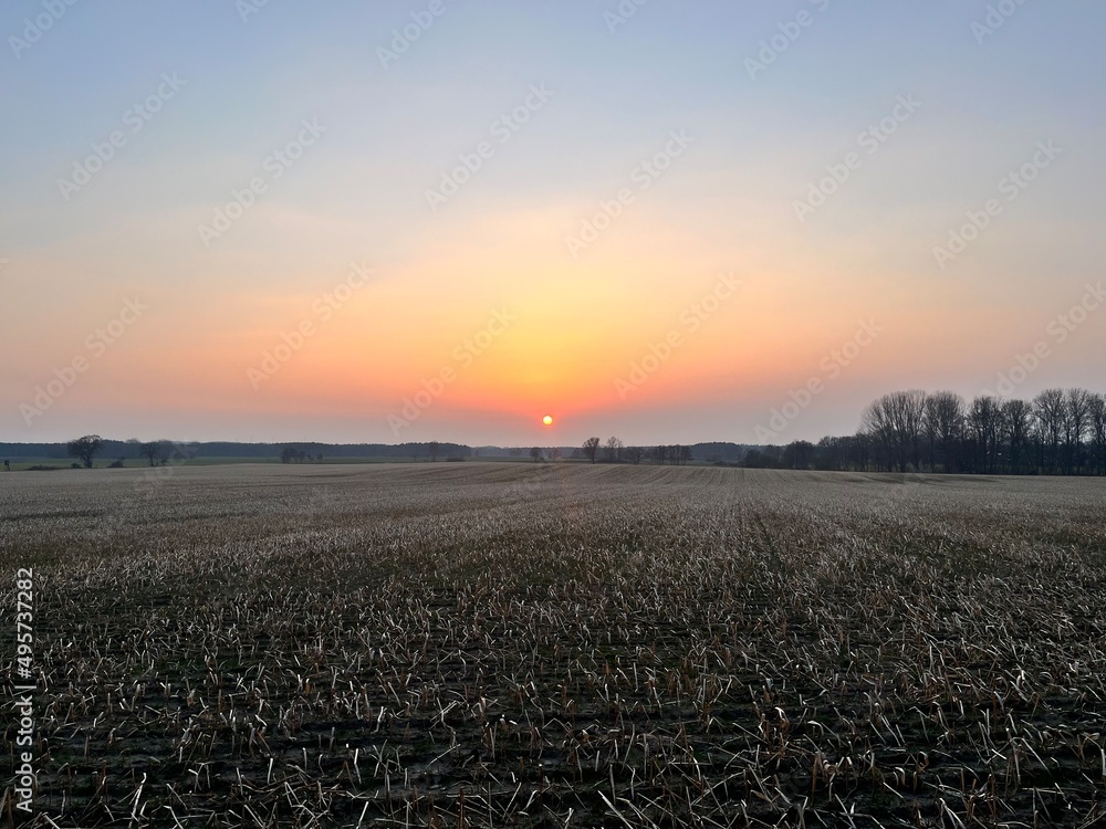 Sunrise over a field Sunrise over a field