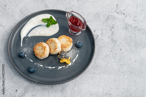 Cottage cheese pancakes, sy...