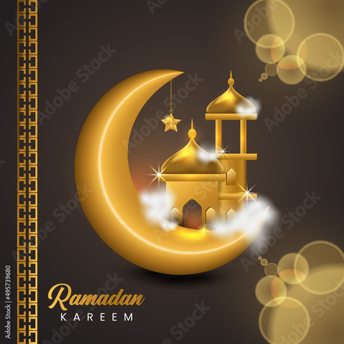 Islamic Benner design with mosque 
