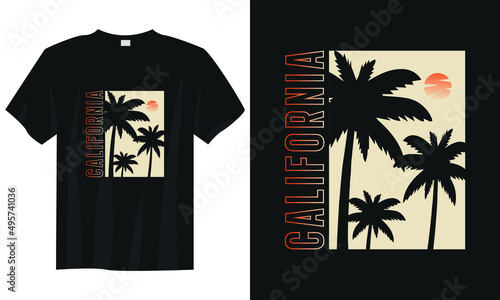 California beach t-shirt design, Summer vibes retro style t-shirt design, Summer quote t-shirt design, Summer surfing typography t-shirt design