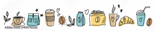 Vector collection of different coffee drinks