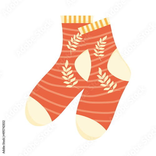 orange embroidered socks
