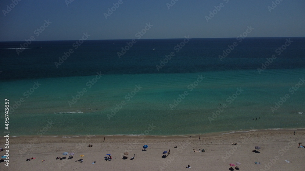 South Florida Beach located in Hollywood on a bright sunny day.
