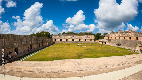 Nunnery Quadrangle (Cuadrangulo de las Monjas) at Uxmal, a Mayan ruins site © AlbertMMR