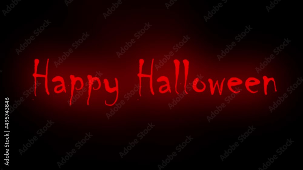 Happy Halloween neon red writing on colorful smoke background animation Happy Halloween neon red writing on colorful smoke background animation