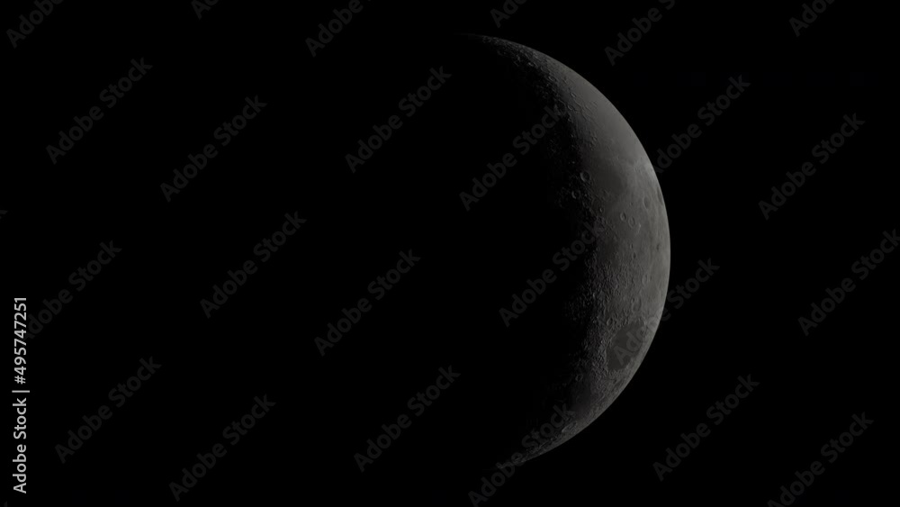 Moon Phases - Northern Hemisphere time-lapse rendered video, moon rotation Moon Phases - Northern Hemisphere time-lapse rendered video, moon rotation