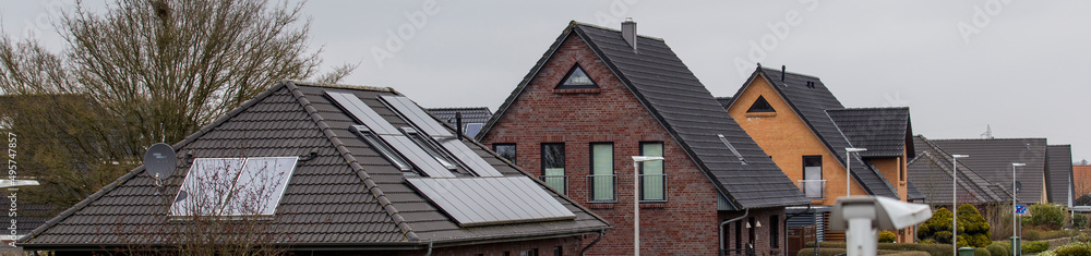 Obraz premium tile roofs of houses in germany