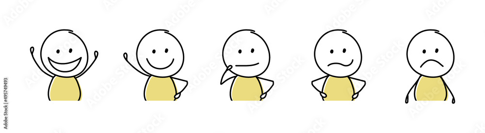 Funny stickman. Gestures and emotions concept. Vector Funny stickman. Gestures and emotions concept. Vector